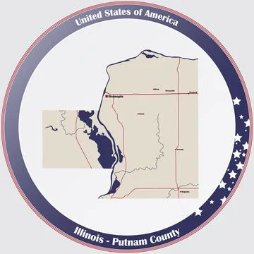 Map of Putnam County in Illinois Stock Illustration