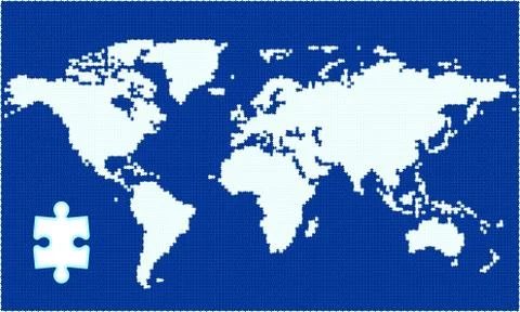 Map puzzle with missing piece Illustrazione stock