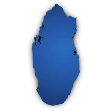 Map of qatar 3d shape Stock Illustration