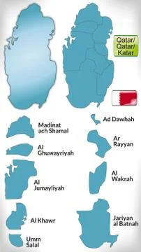 Map of qatar Stock Illustration