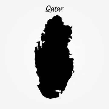 Map of Qatar Stock Illustration