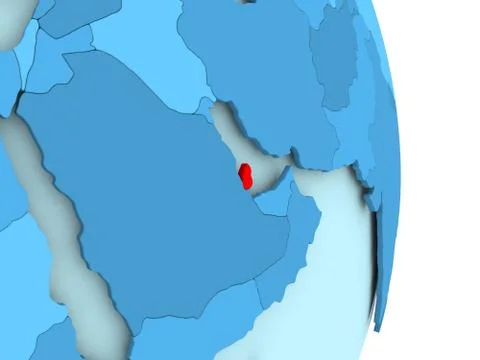 Map of Qatar in red Stock Illustration