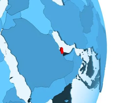Map of Qatar in red Stock Illustration