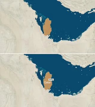 The map of Qatar with text, textless Stock Illustration