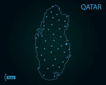 Map of Qatar. Vector illustration. World map Stock Illustration