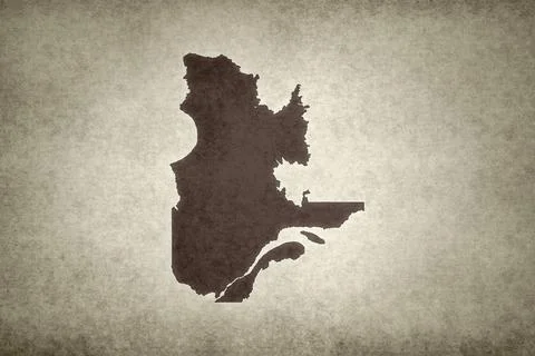 Map of Quebec on a paper Stock Illustration