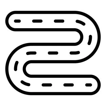 Map racetrack icon outline vector. Track finish Illustrazione stock