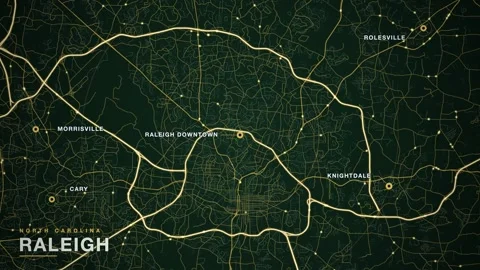 Map of Raleigh Stock Footage 340891622