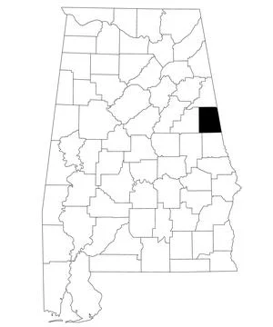 Map of Randolph County in Alabama state on white backround. single County m.. Stock Illustration