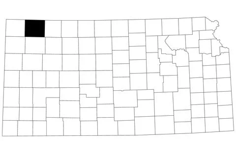 Map of Rawlins County in Kansas state on white background. single County ma.. Illustrazione stock