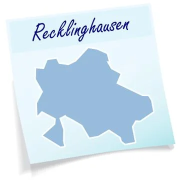 Map of recklinghausen as sticky note Stock Illustration