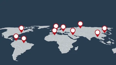 Map with red mark Stock Footage 73084012