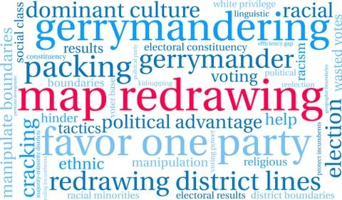 Map Redrawing Word Cloud Stock Illustration