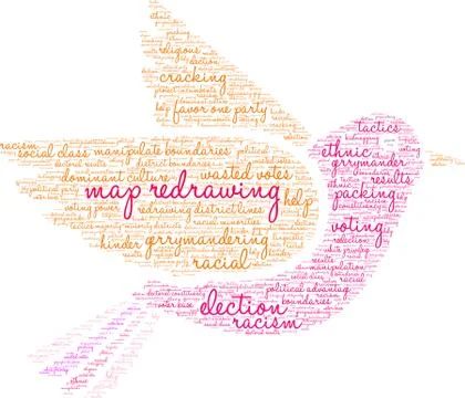 Map Redrawing Word Cloud Stock Illustration