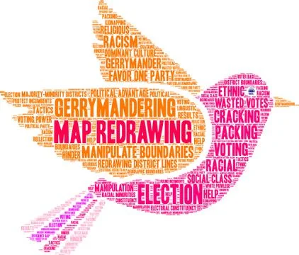 Map Redrawing Word Cloud Stock Illustration
