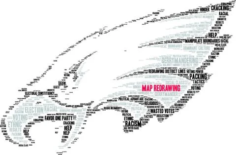 Map Redrawing Word Cloud Stock Illustration