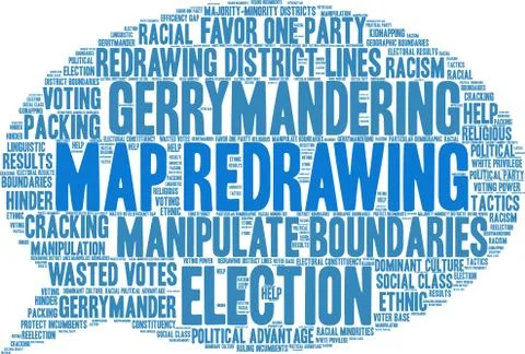 Map Redrawing Word Cloud Stock Illustration