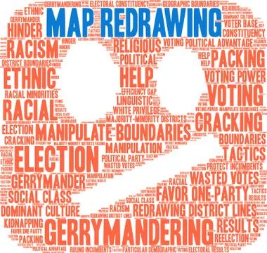 Map Redrawing Word Cloud Stock Illustration