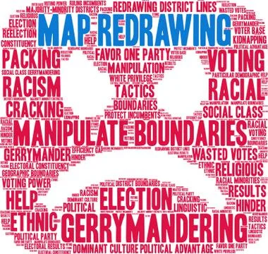 Map Redrawing Word Cloud Stock Illustration