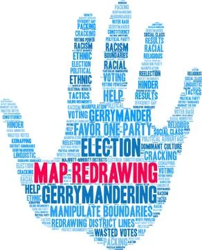 Map Redrawing Word Cloud Stock Illustration