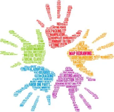 Map Redrawing Word Cloud Stock Illustration