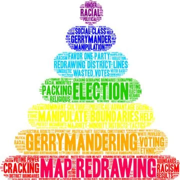 Map Redrawing Word Cloud Stock Illustration