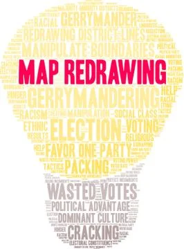 Map Redrawing Word Cloud Stock Illustration