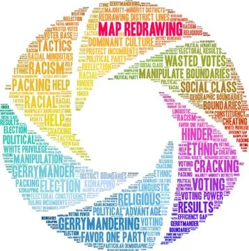 Map Redrawing Word Cloud Stock Illustration