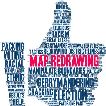 Map Redrawing Word Cloud Stock Illustration
