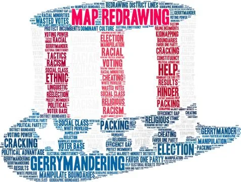 Map Redrawing Word Cloud Stock Illustration