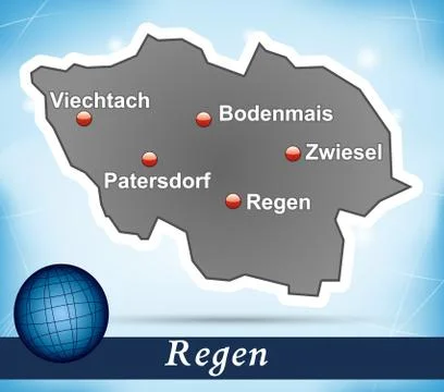 Map of regen with abstract background in blue Stock Illustration