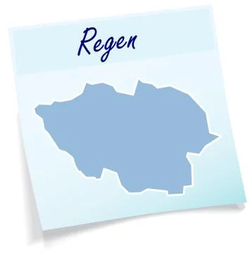Map of regen as sticky note Stock Illustration