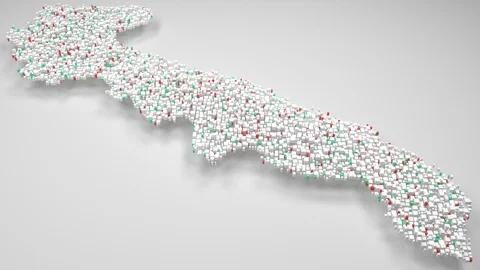 Map of the Region of Apulia - Italy Stock Footage 96090758