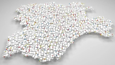 Map of the Region of Castile and Leon - Spain Stock Footage 95916404