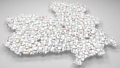 Map of the Region of Castile - La Mancha - Spain Stock Footage 95921068