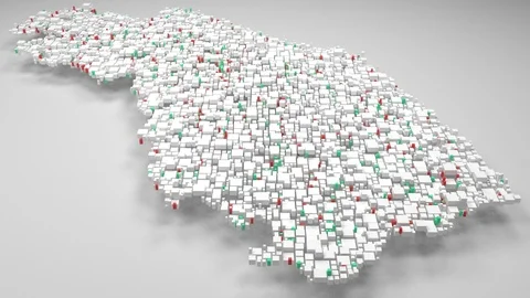 Map of the Region of Marche - Italy Stock Footage 96048225