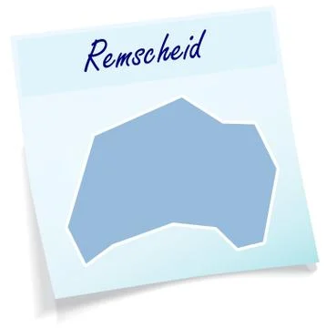 Map of remscheid as sticky note Stock Illustration