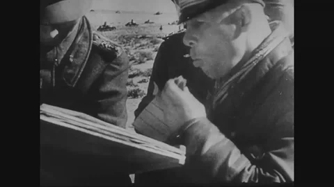 Map representation of position of different troops in battlefield - 1944 Stock Footage 106065000