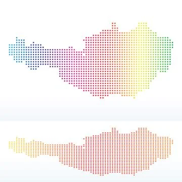 Map of Republic of Austria with with Dot Pattern Illustrazione stock