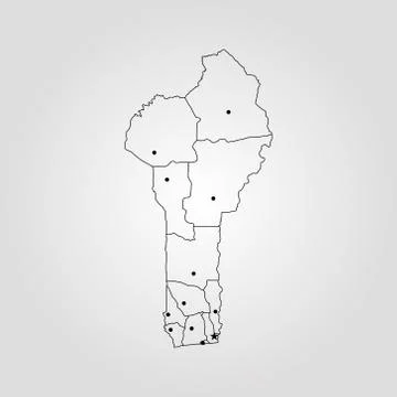 Map of Republic of Benin Stock Illustration