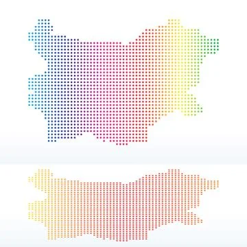 Map of Republic of Bulgaria with with Dot Pattern Illustrazione stock
