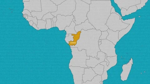 Map of Republic of the Congo Stock Footage 294591198