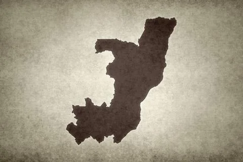 Map of the Republic of the Congo on a paper Stock Illustration