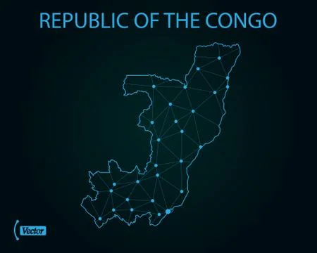 Map of Republic of the Congo. Vector illustration. World map Stock Illustration