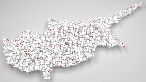 Map of the Republic of Cyprus Stock Footage 95964042