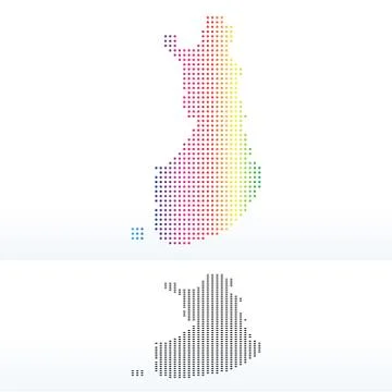 Map of Republic of Finland with Dot Pattern 스톡 일러스트