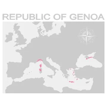 Map of the Republic of Genoa Stock Illustration