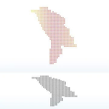 Map of Republic Moldova with Dot Pattern Illustrazione stock