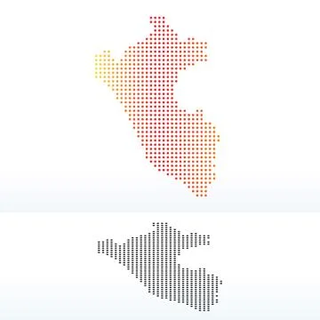 Map of Republic  Peru with Dot Pattern Illustrazione stock
