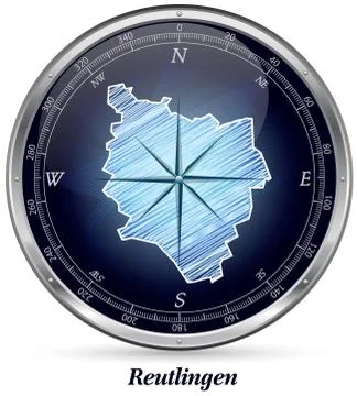 Map of reutlingen with borders Stock Illustration